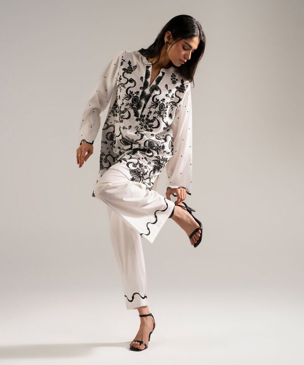 2 Piece - Embroidered Jacquard Suit