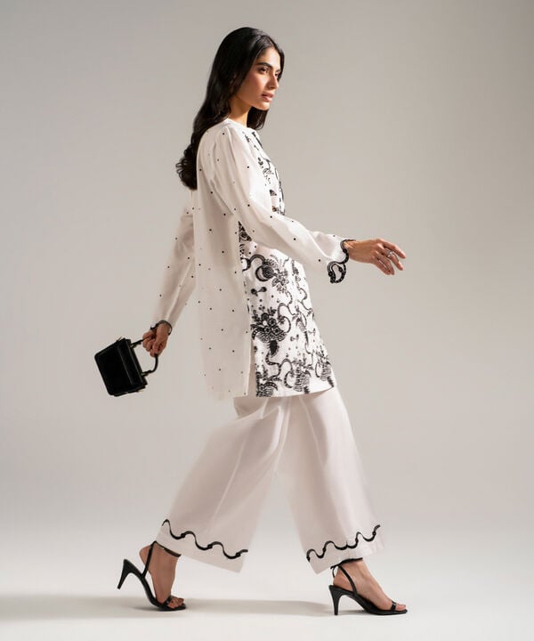 2 Piece - Embroidered Jacquard Suit