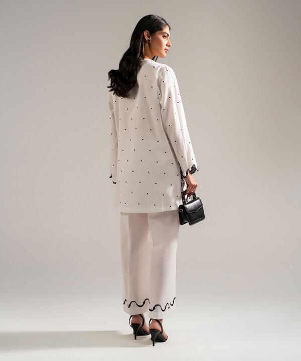 2 Piece - Embroidered Jacquard Suit