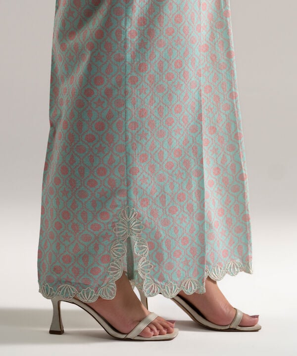 Embroidered Dobby Culottes
