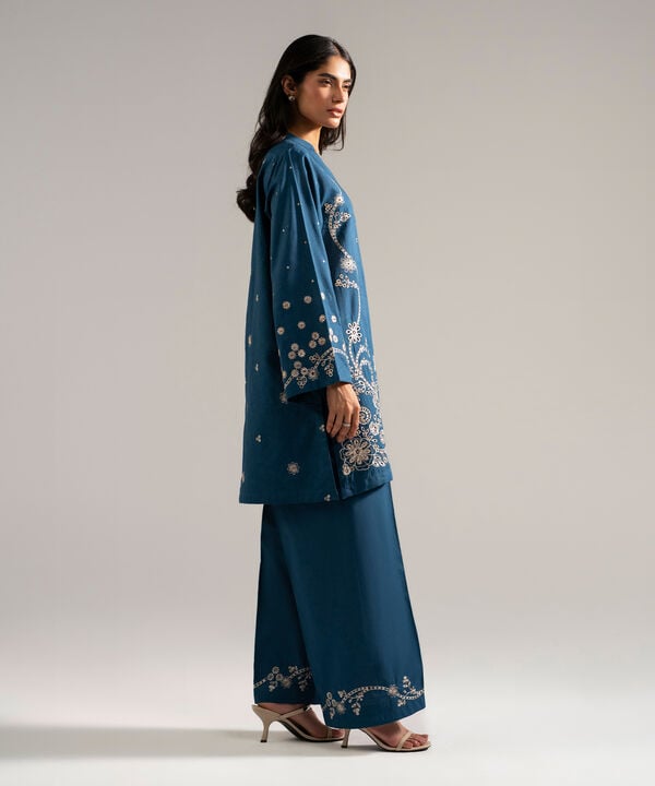 2 Piece - Embroidered Jacquard Suit