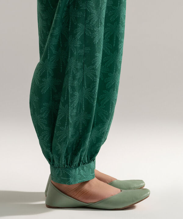Printed Dobby Balloon Pants