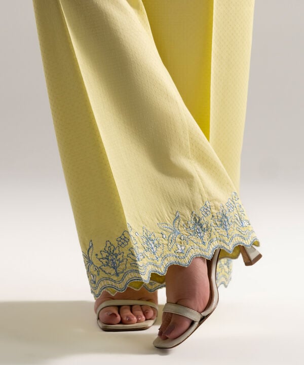 Embroidered Dobby Culottes