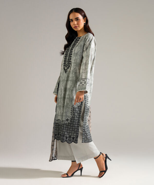 3 Piece - Embroidered Dobby Suit