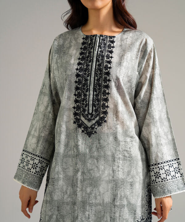 3 Piece - Embroidered Dobby Suit
