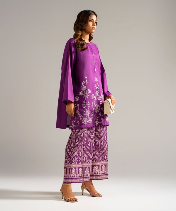 2 Piece - Embroidered Dobby Suit