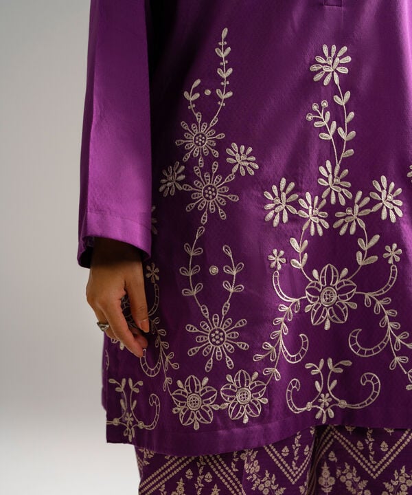 2 Piece - Embroidered Dobby Suit