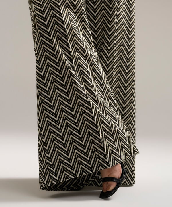 Printed Cambric Flared Pants
