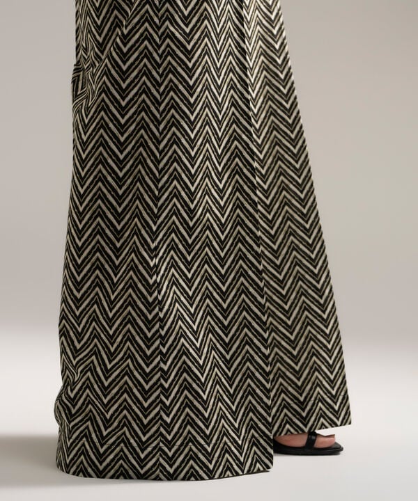 Printed Cambric Flared Pants