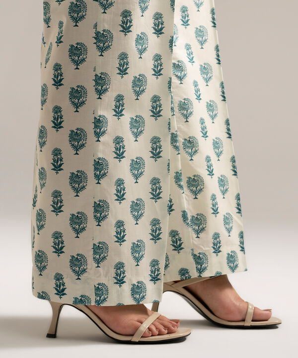Printed Cambric Straight Pants