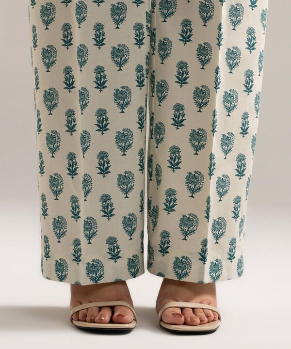 Printed Cambric Straight Pants