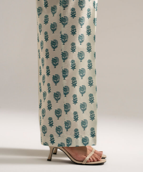 Printed Cambric Straight Pants