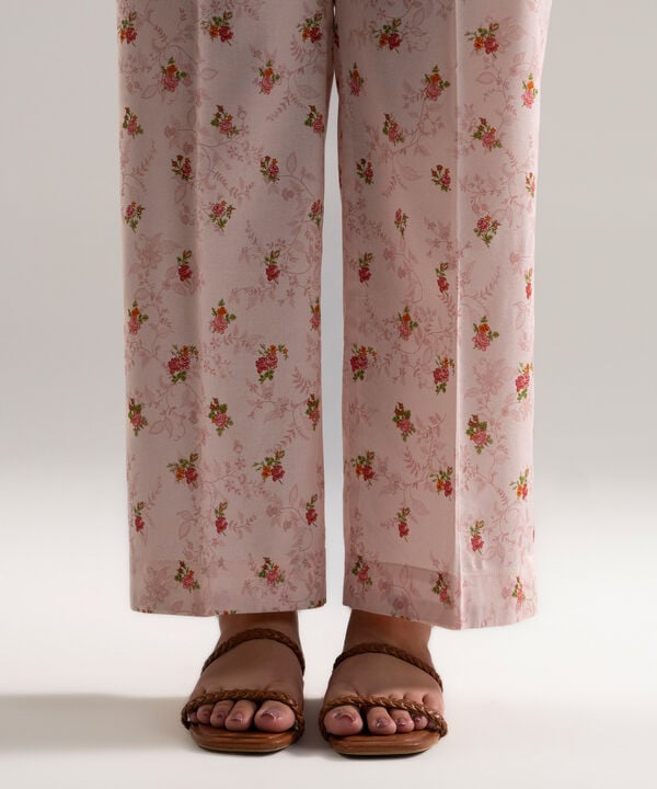 Printed Cotton Viscose Straight Pants