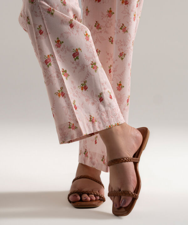 Printed Cotton Viscose Straight Pants