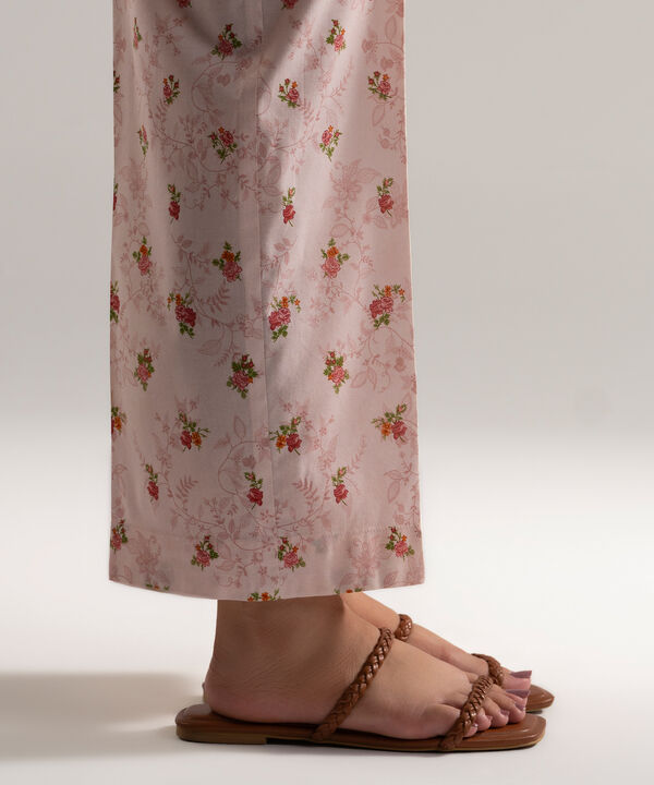 Printed Cotton Viscose Straight Pants