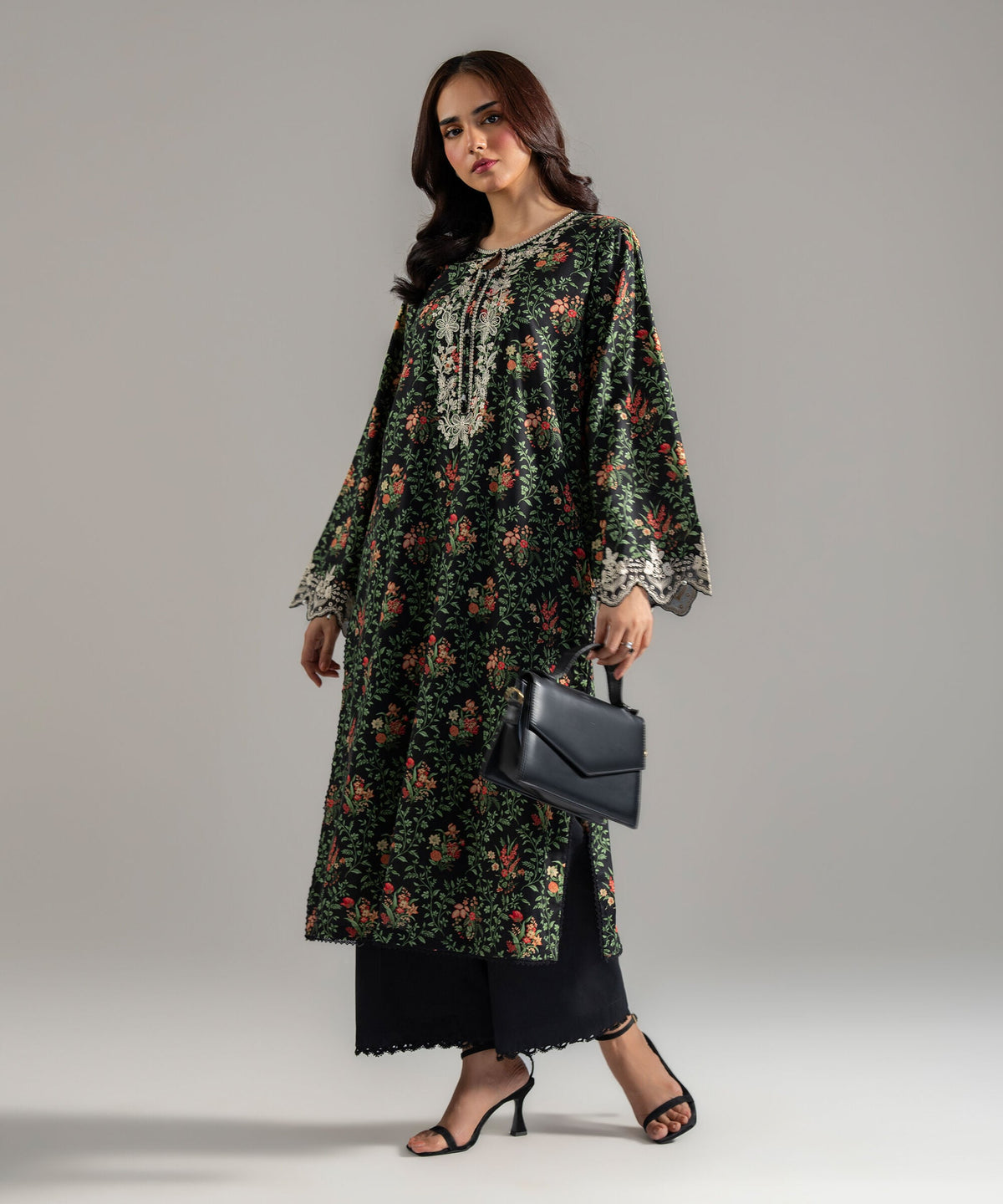 Embroidered Cotton Viscose Shirt PRWCAHMV917S