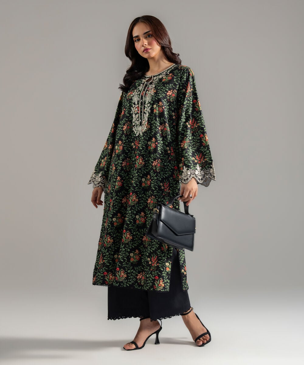 Embroidered Cotton Viscose Shirt PRWCAHMV917S