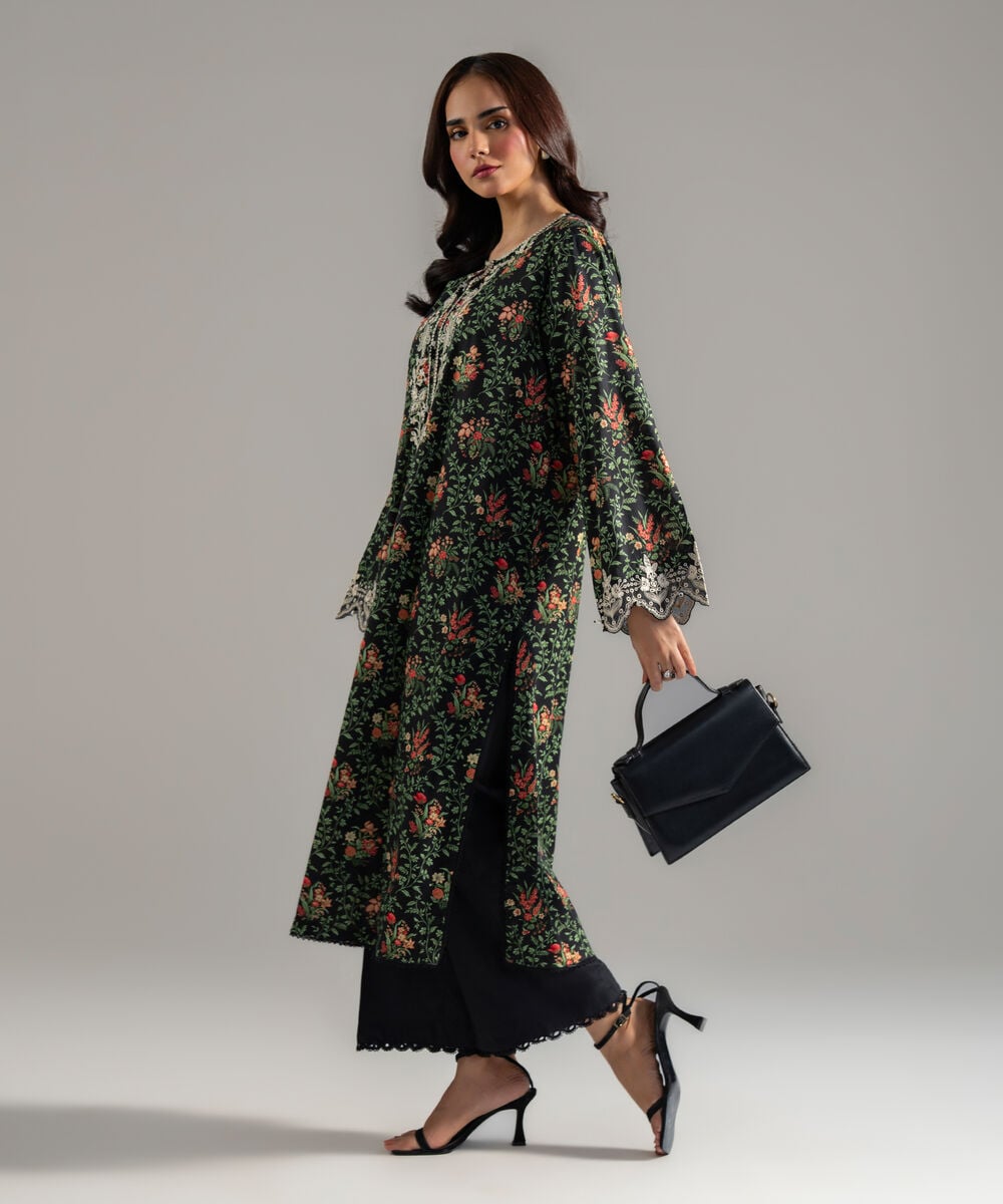Embroidered Cotton Viscose Shirt PRWCAHMV917S