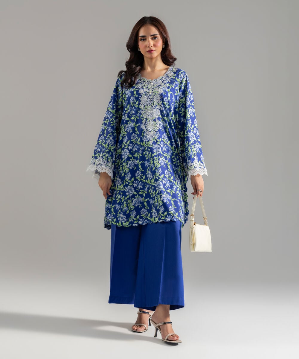 Embroidered Cotton Viscose Shirt PRWCAHMV918S