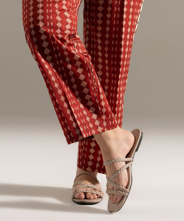 Printed Cambric Straight Pants
