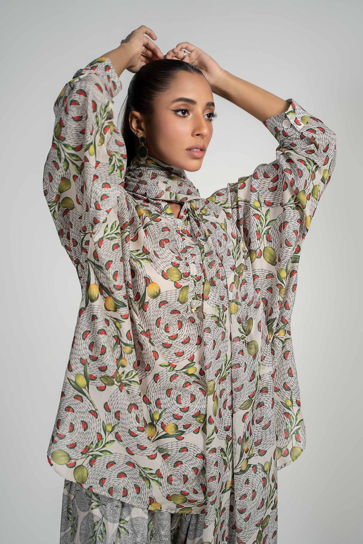 3 Piece Printed Lawn Suit - PSPF242-ESM-BEG