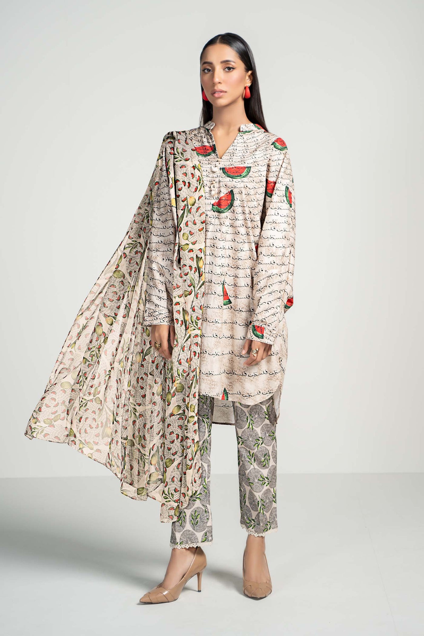 3 Piece Printed Lawn Suit