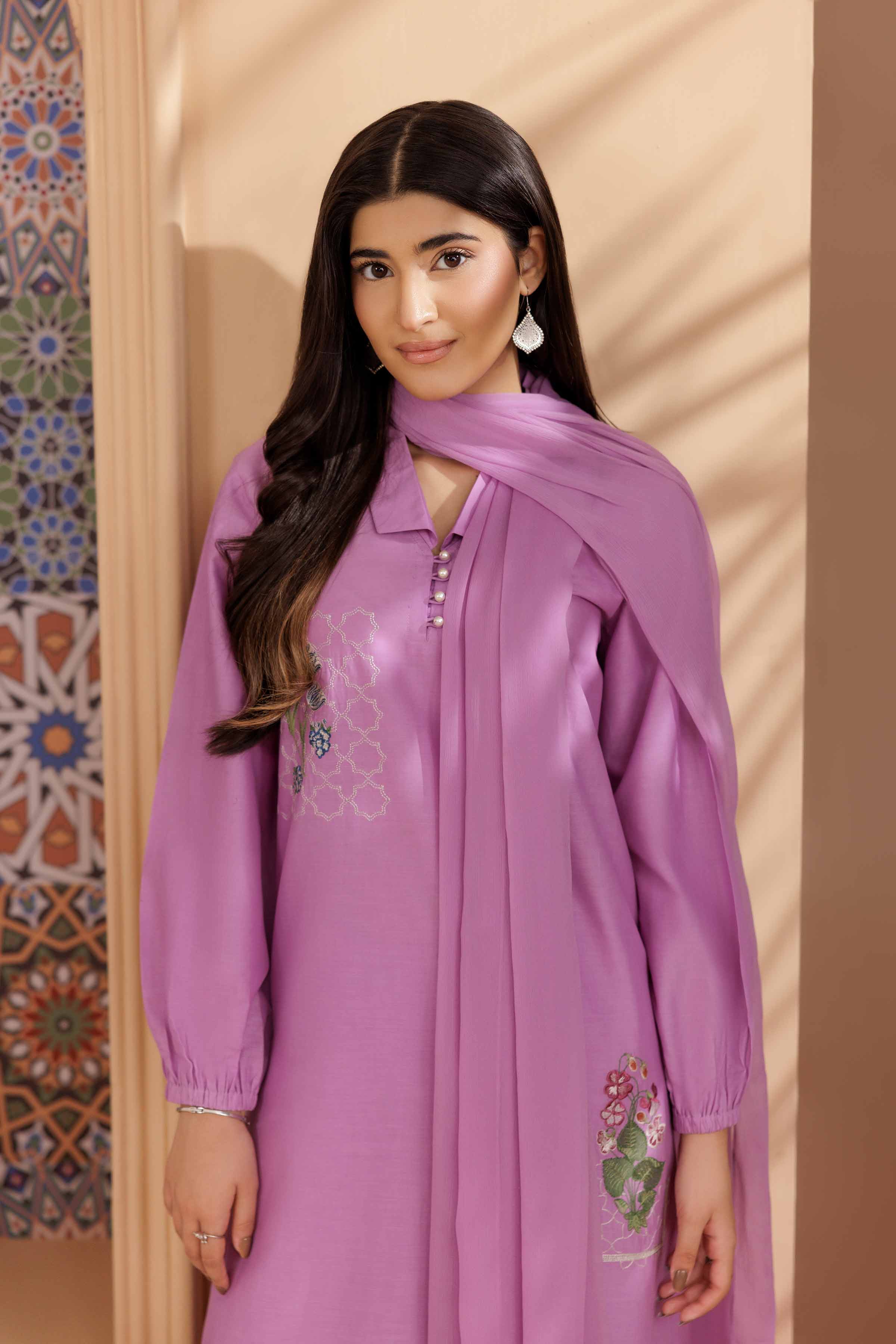 3 Piece - Embroidered Suit - PS25-197
