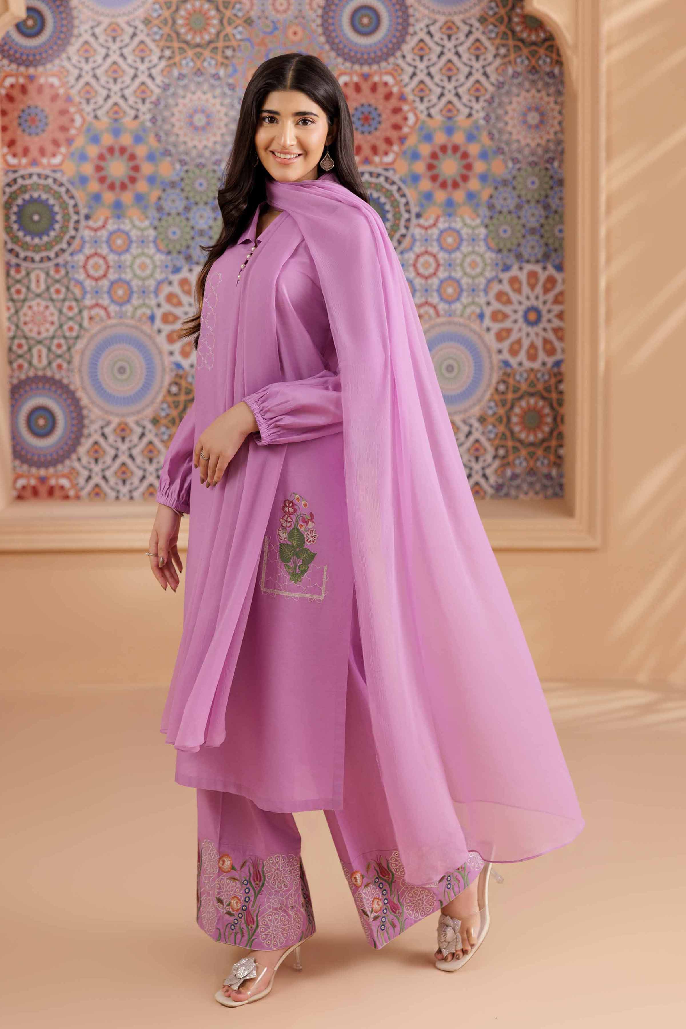 3 Piece - Embroidered Suit - PS25-197