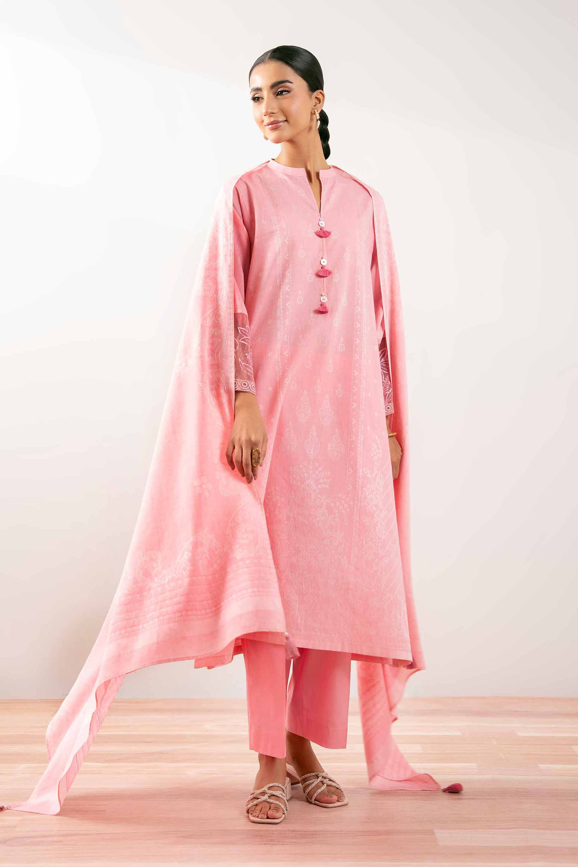 3 Piece - Embroidered Suit - PS25-208