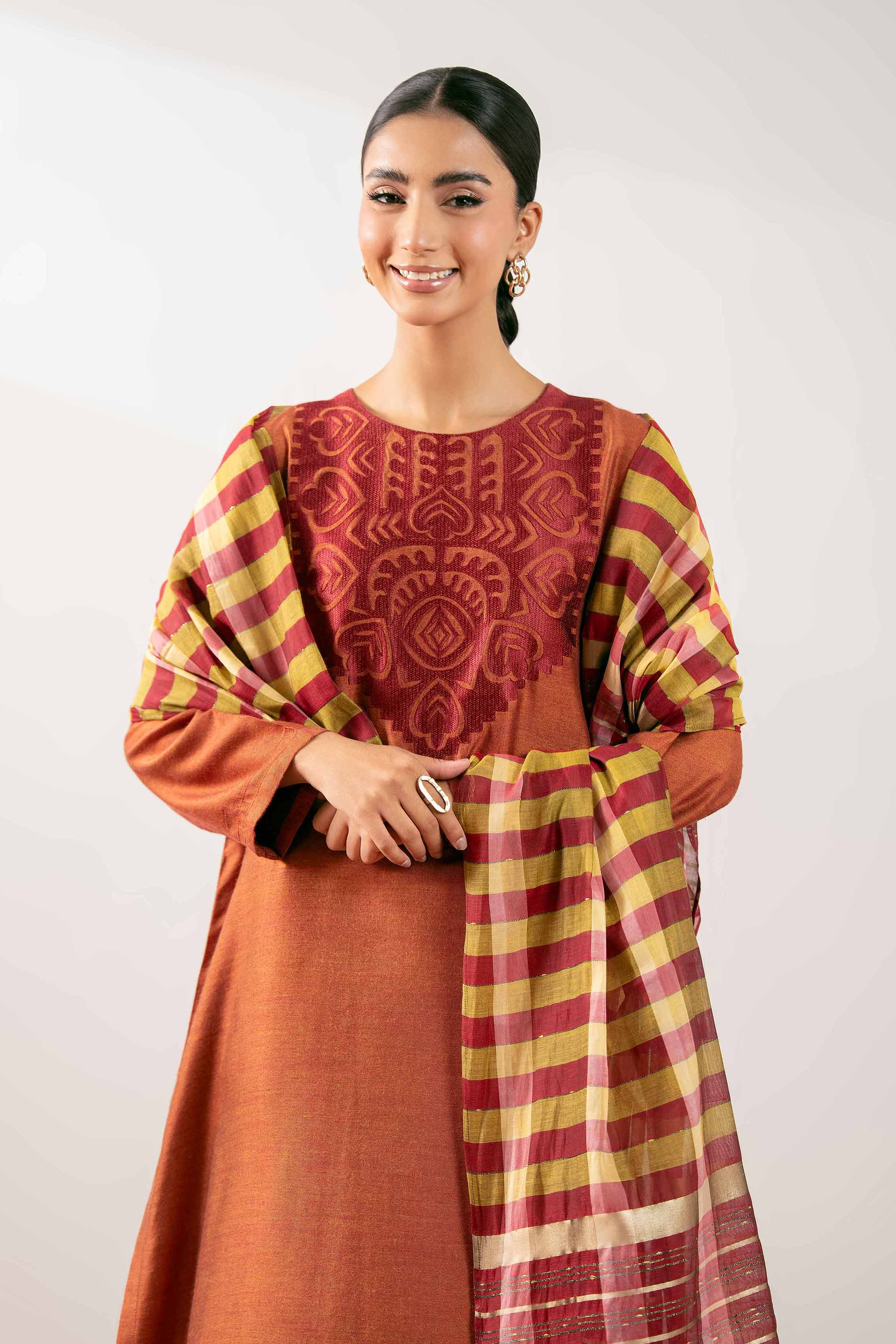 3 Piece - Embroidered Suit - PS25-212