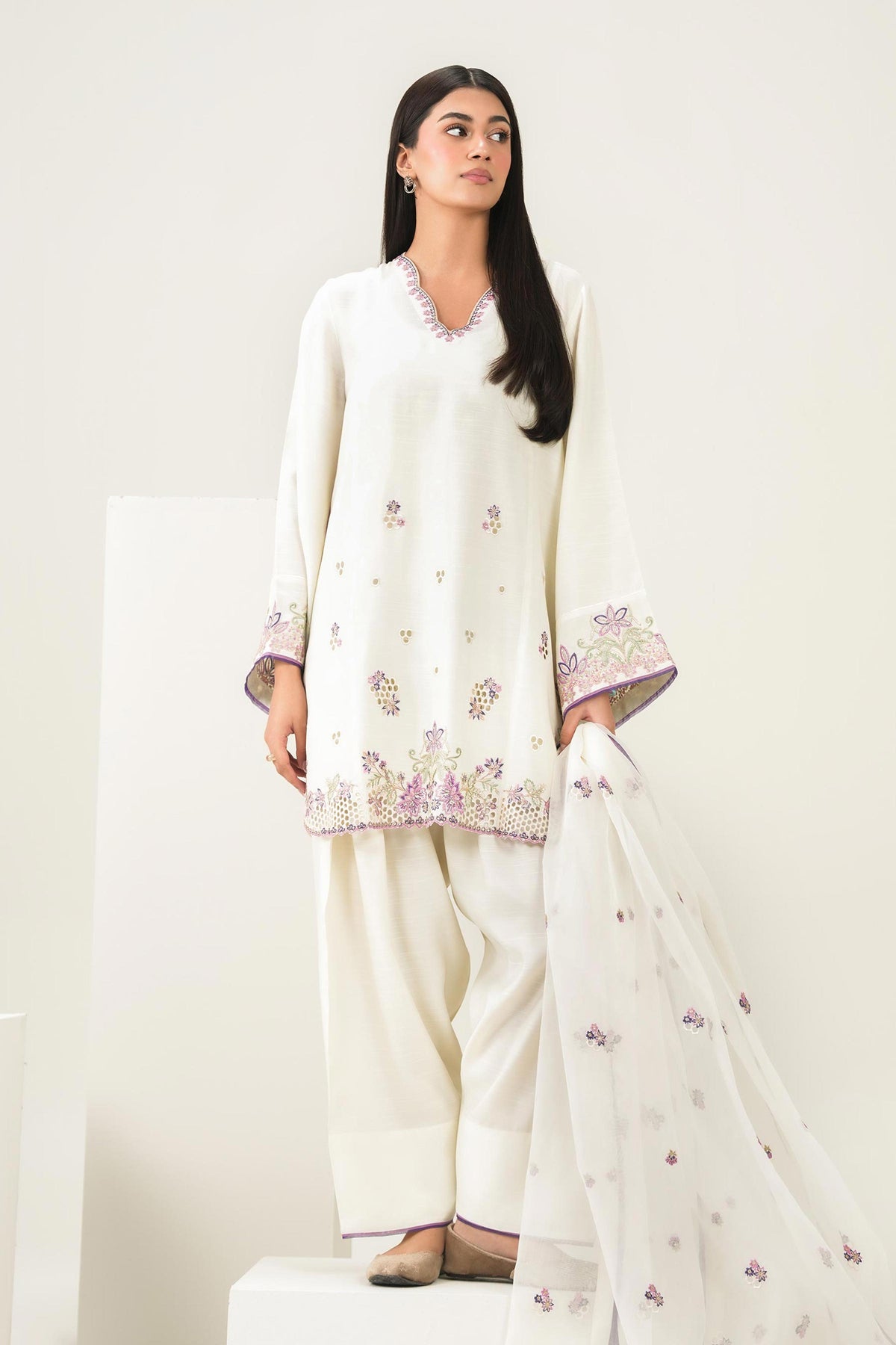 3 Piece - Embroidered Suit - PS26-169