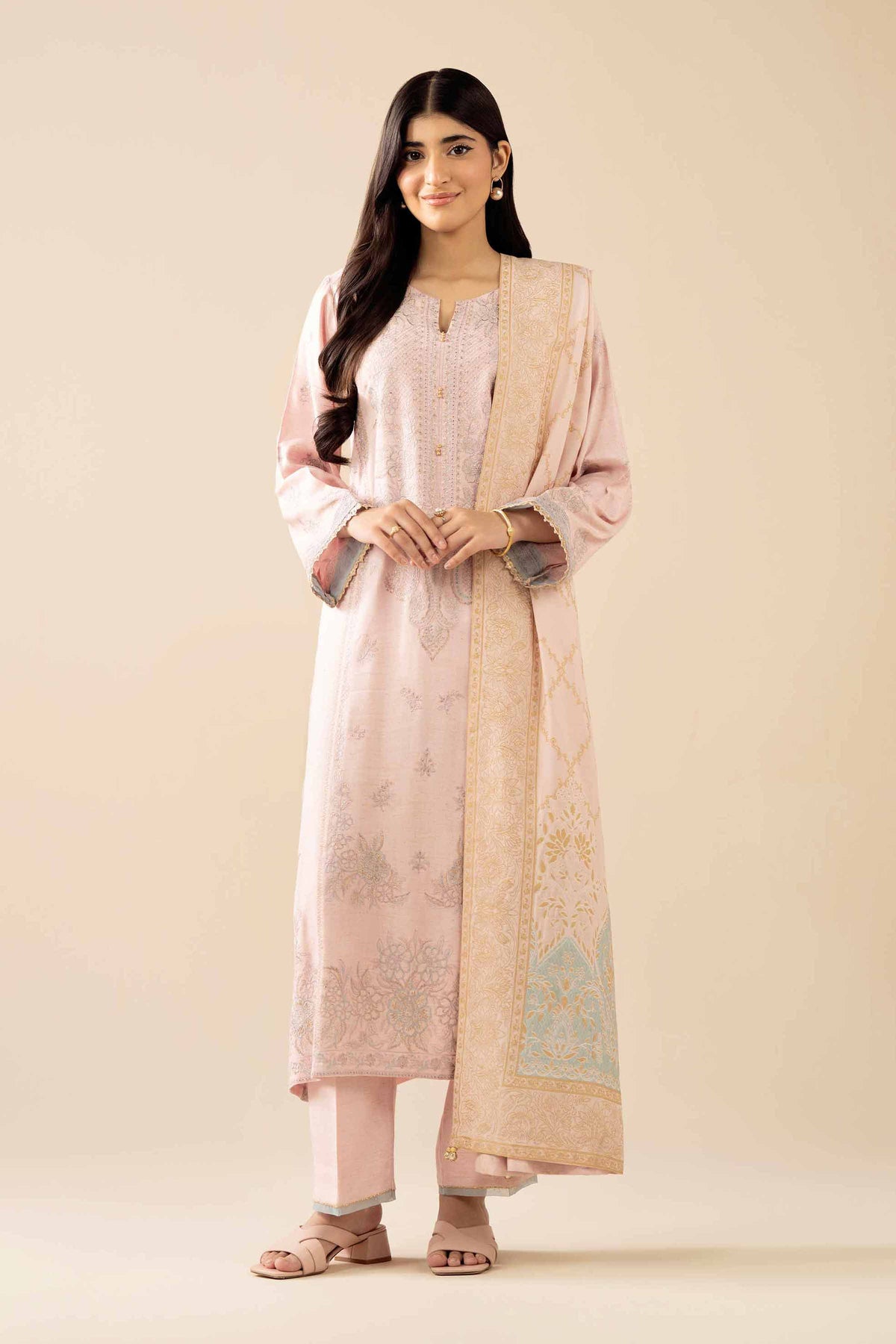 3 Piece - Embroidered Suit - PW25-182