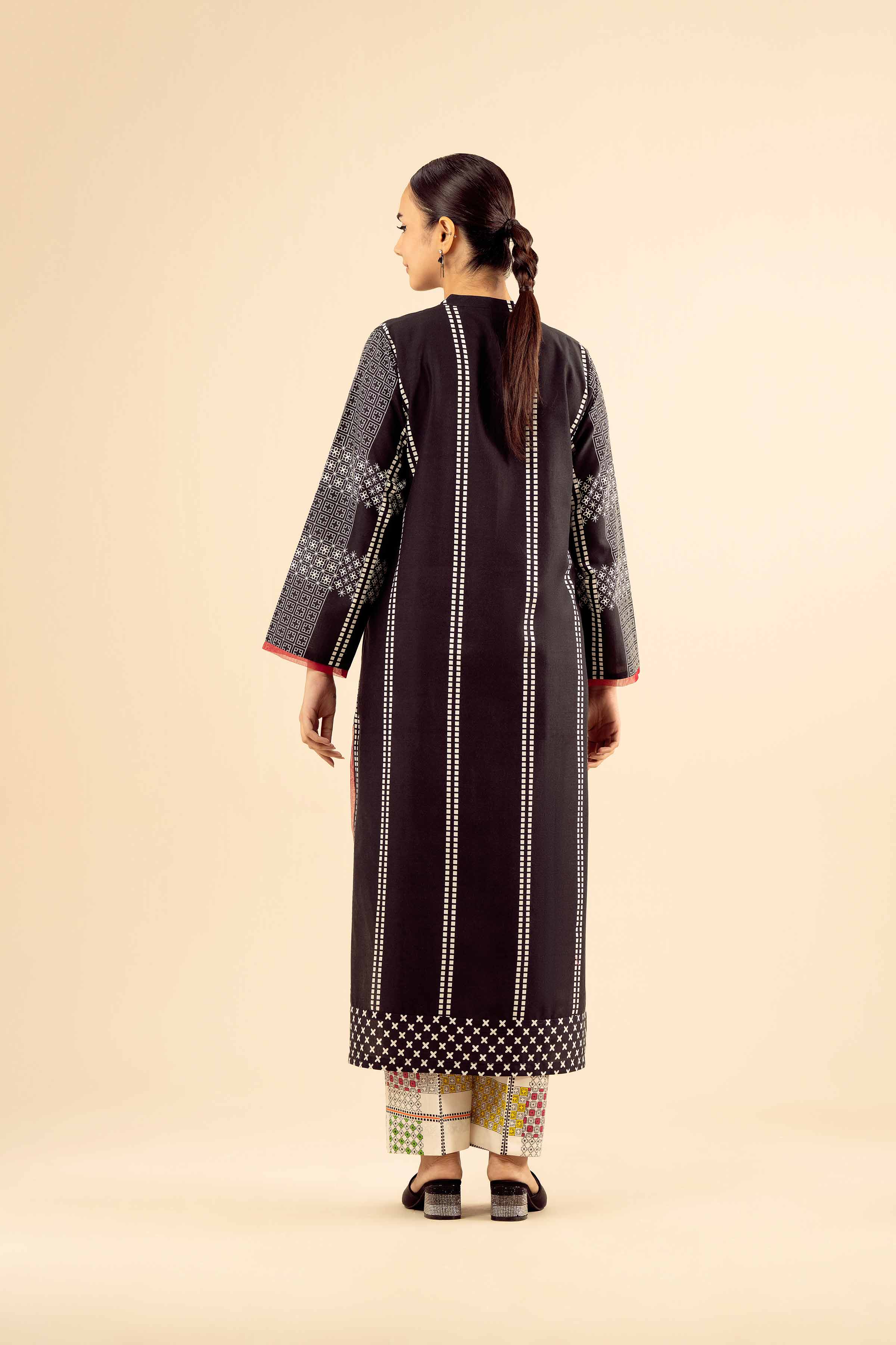 2 Piece - Printed Embroidered Suit - PW25-209