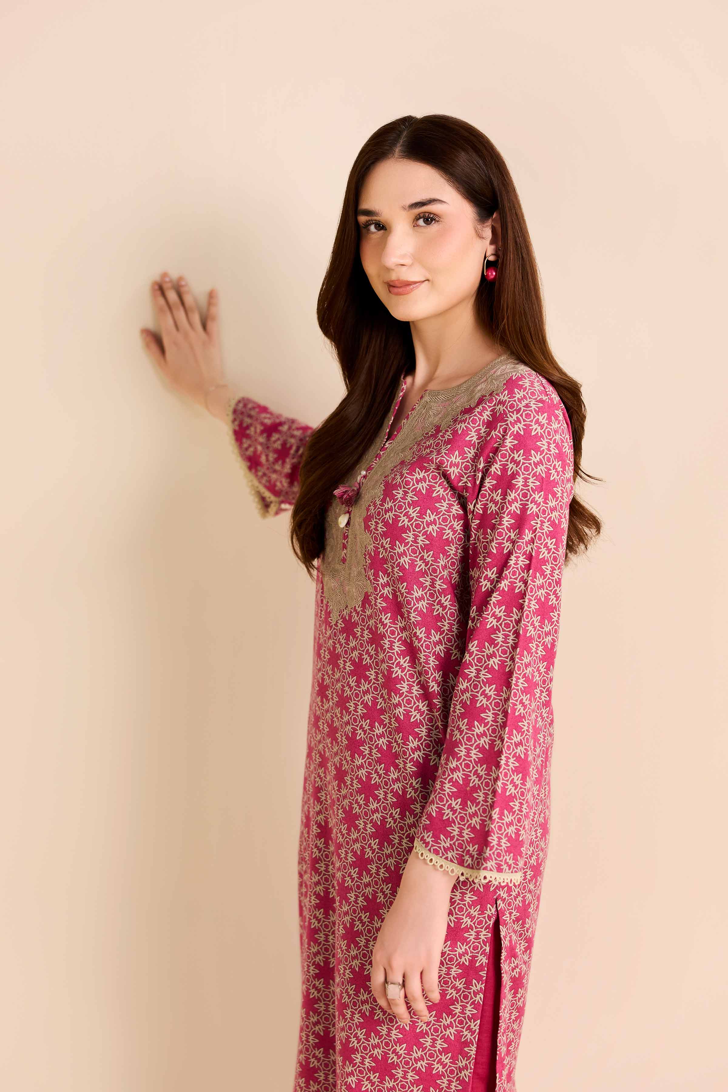 2 Piece - Printed Embroidered Suit - PW25-217