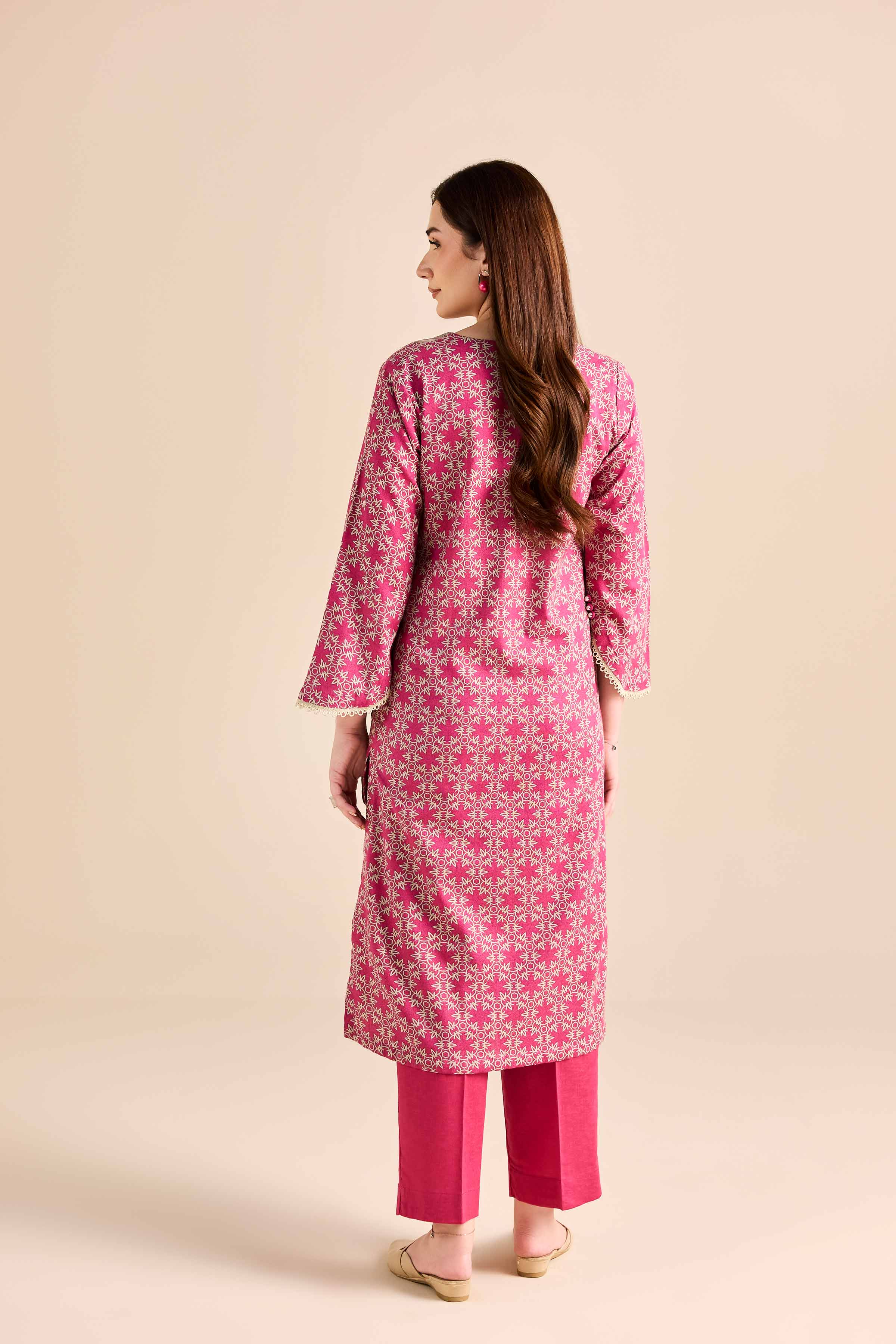 2 Piece - Printed Embroidered Suit - PW25-217