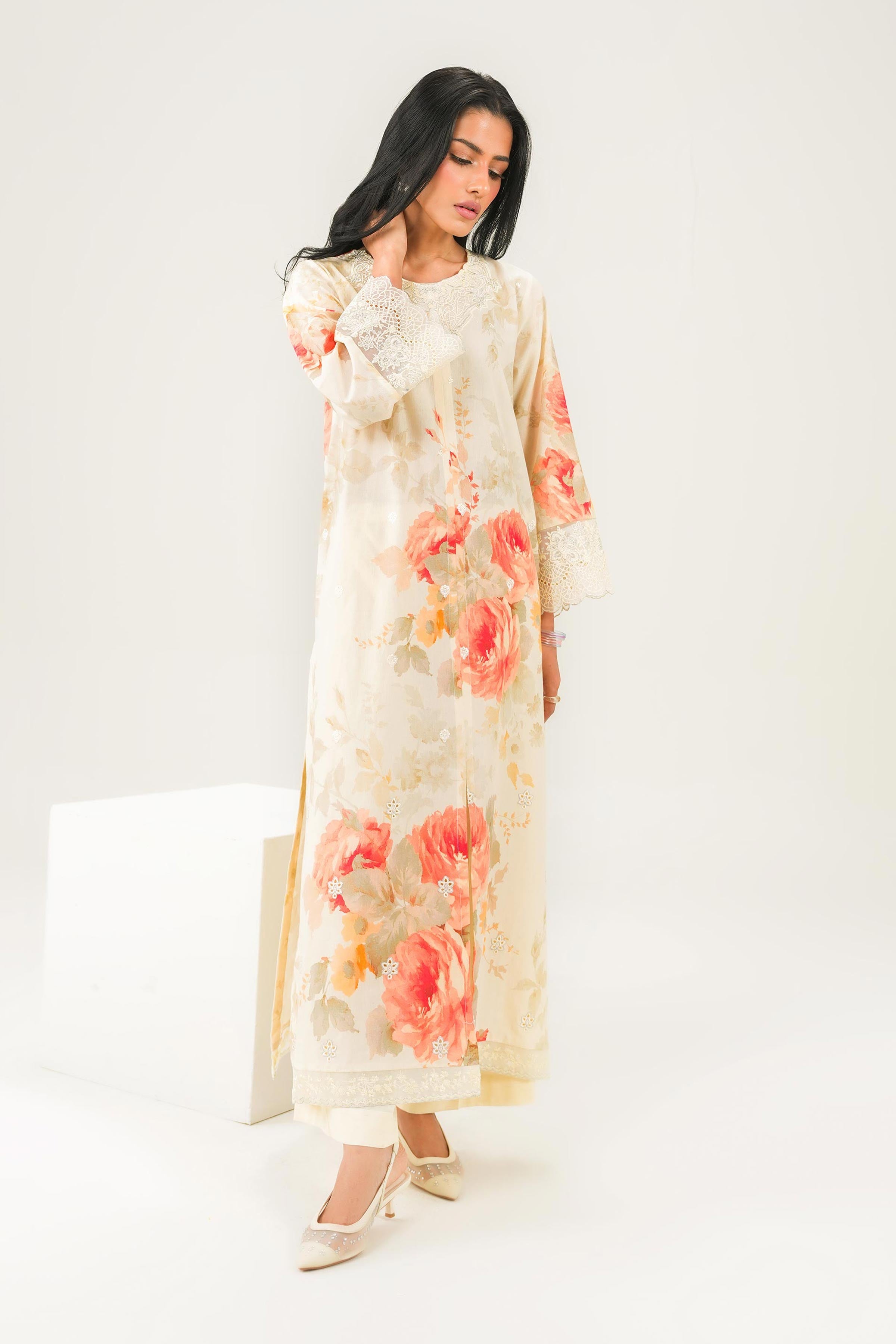 2 Piece - Printed Embroidered Suit - PW25-260