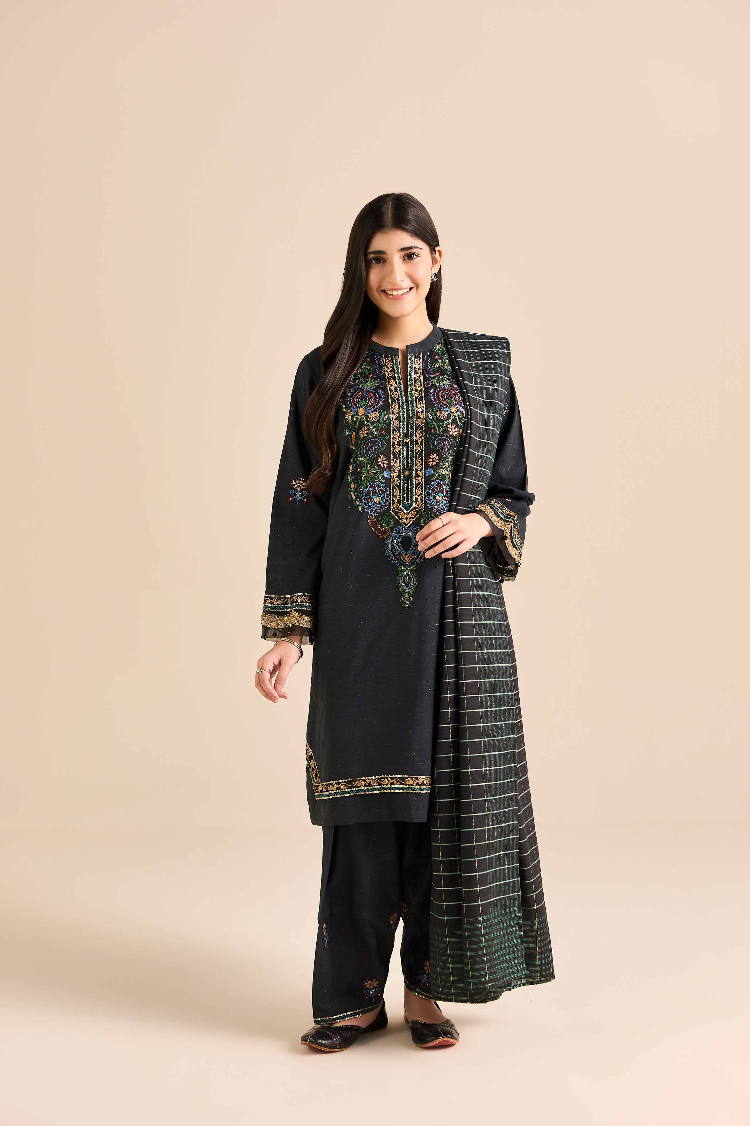 3 Piece - Embroidered Suit - PW25-265