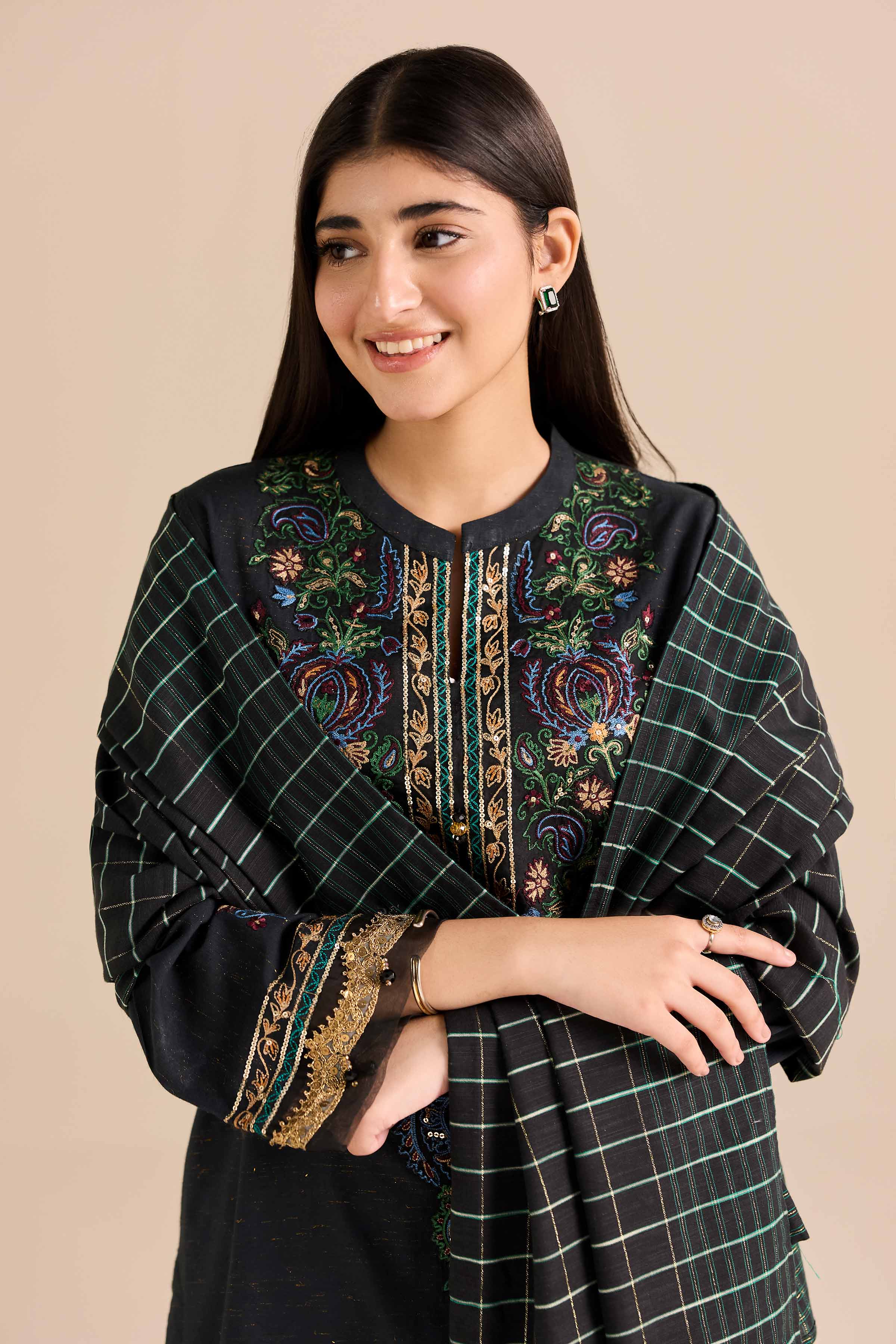 3 Piece - Embroidered Suit - PW25-265