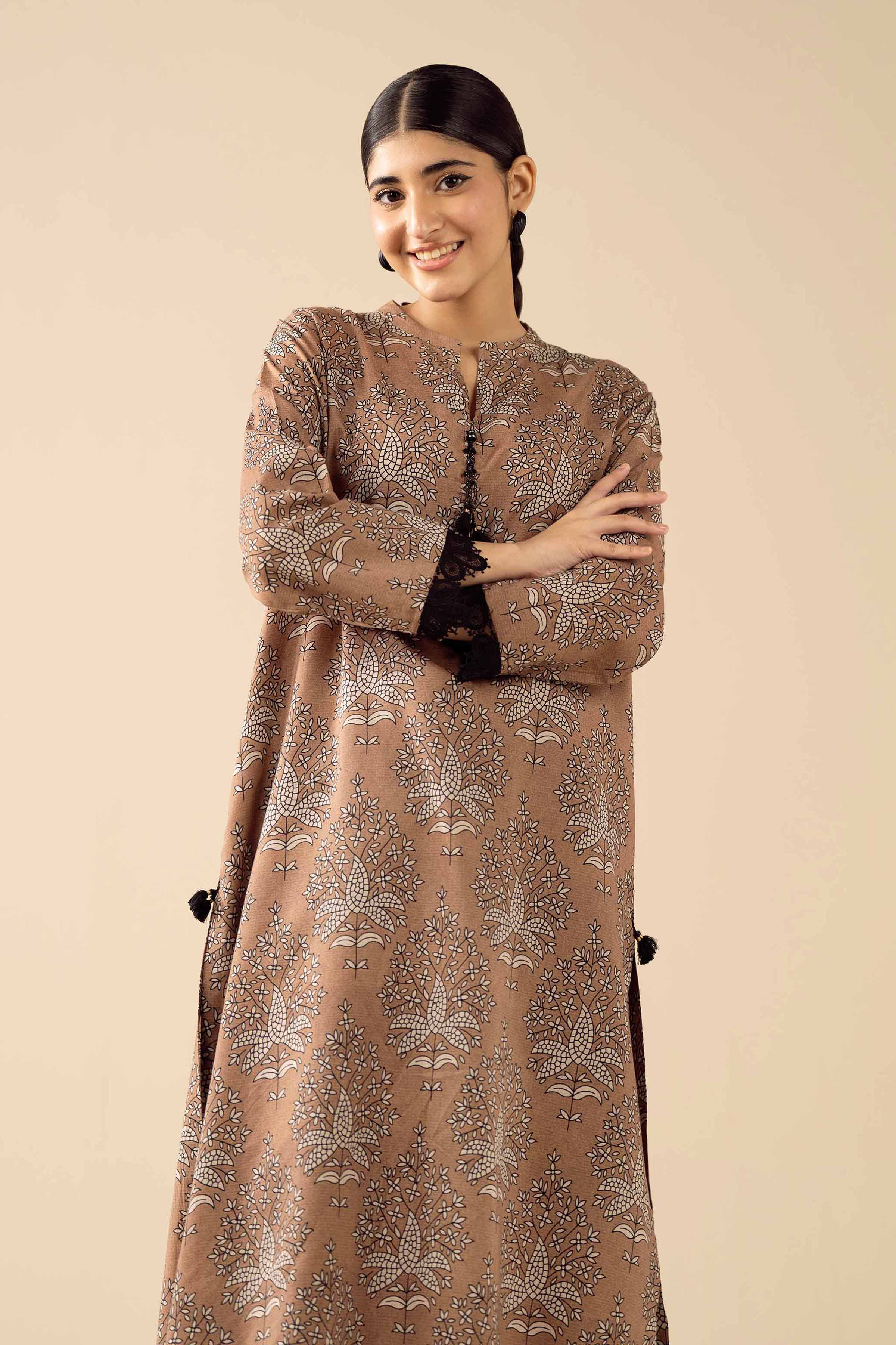 2 Piece - Printed Embroidered Suit - PW25-280