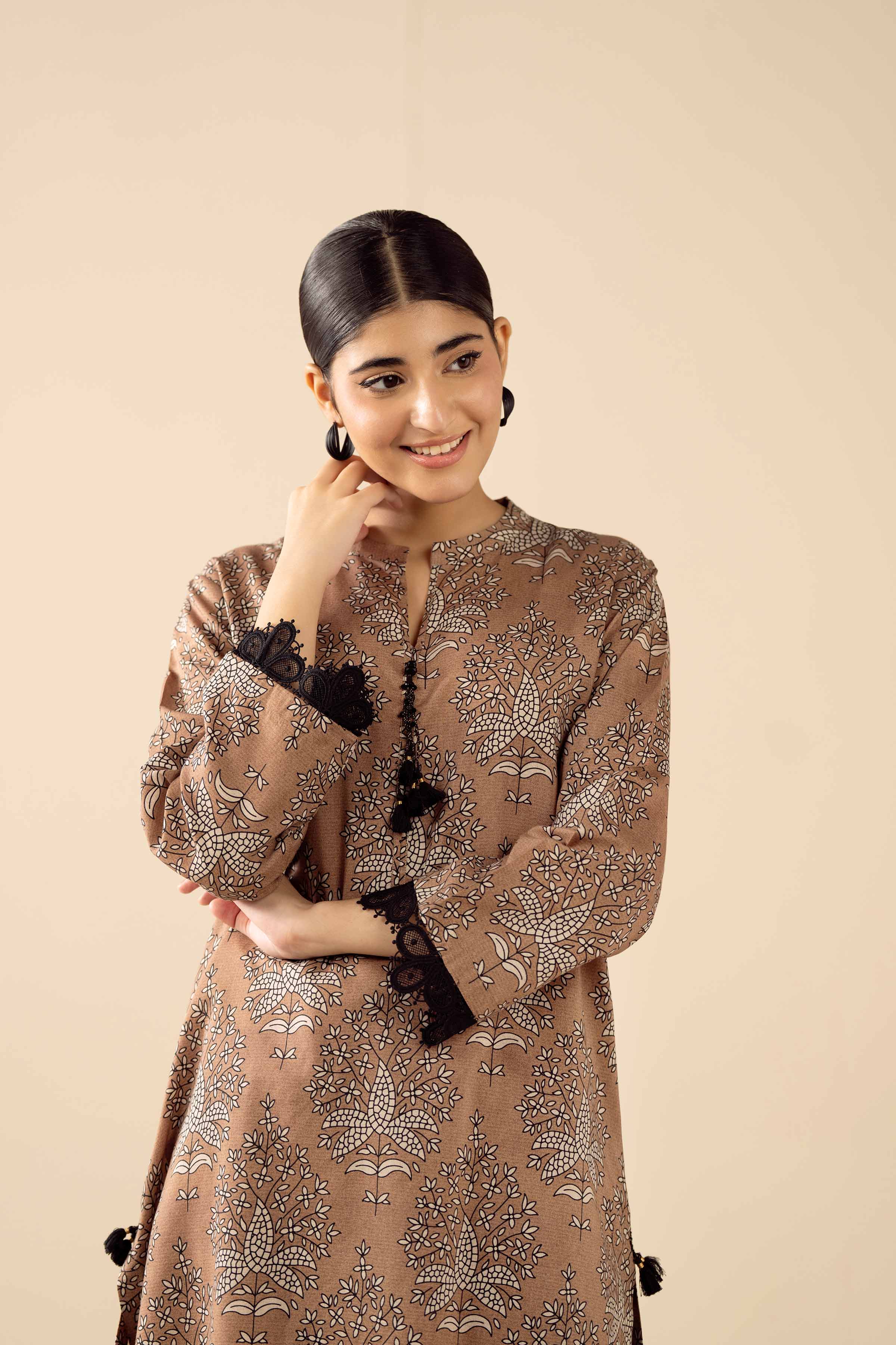 2 Piece - Printed Embroidered Suit - PW25-280