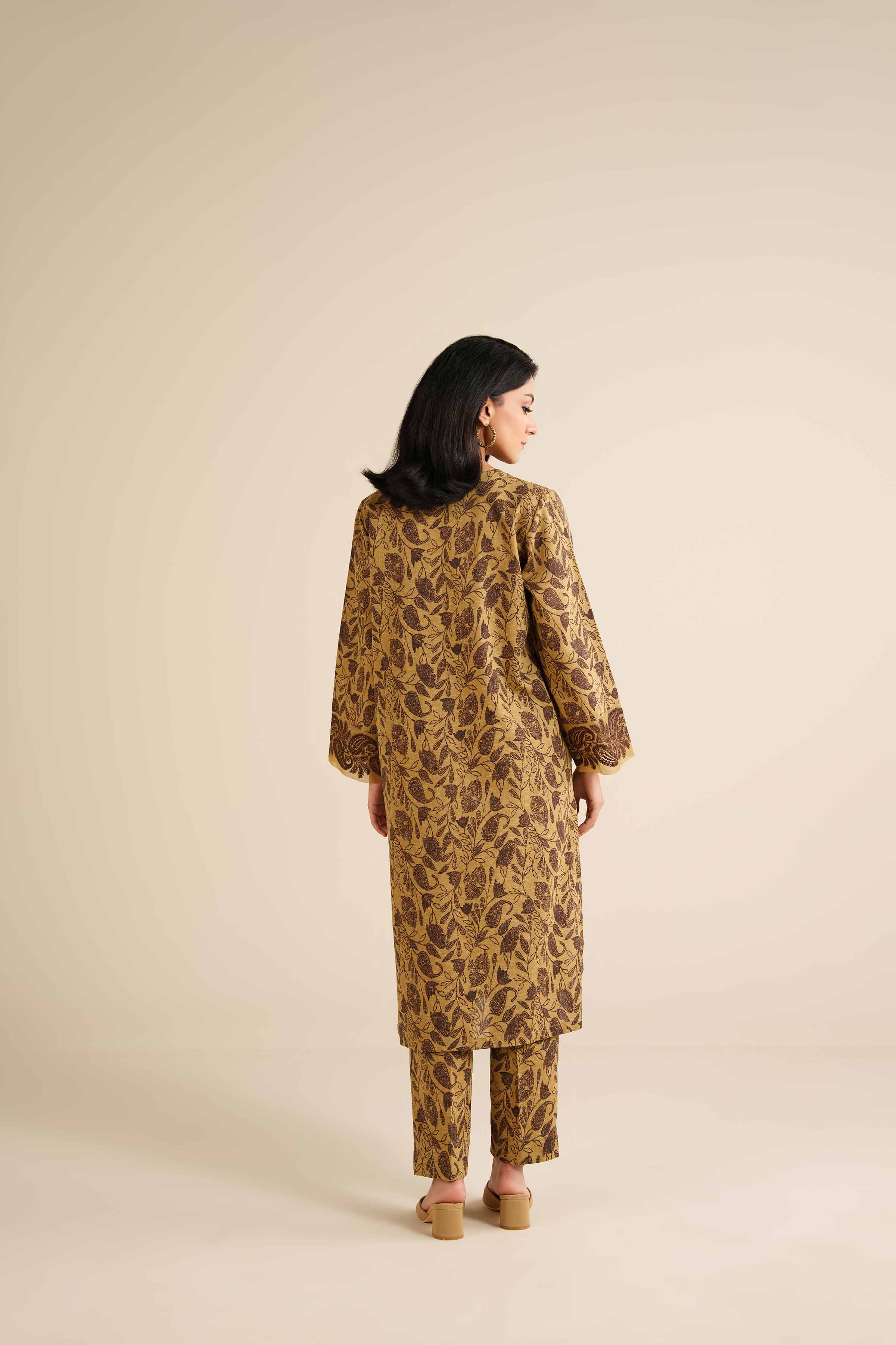 2 Piece - Printed Embroidered Suit - PW25-293