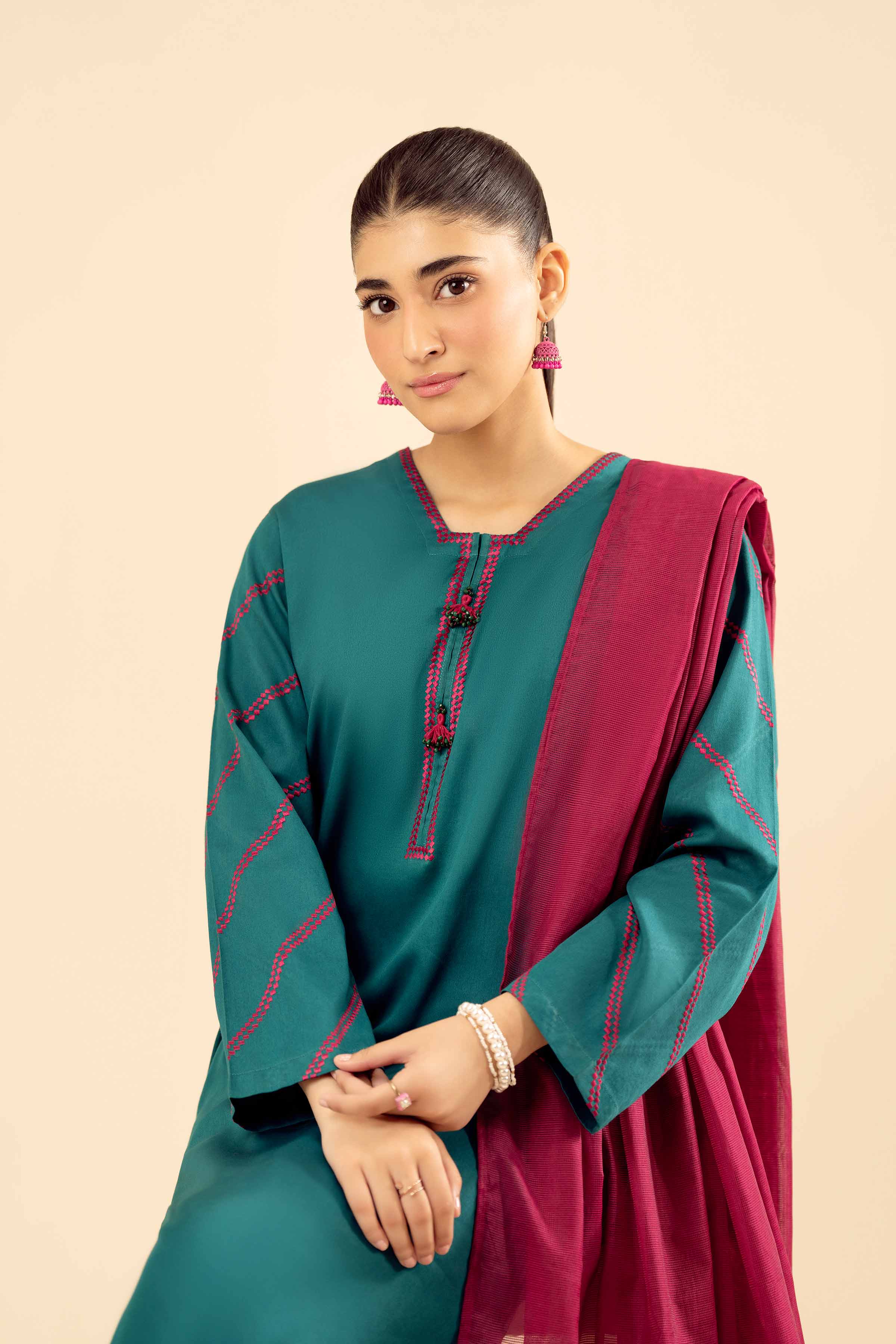 3 Piece - Embroidered Suit - PW25-30