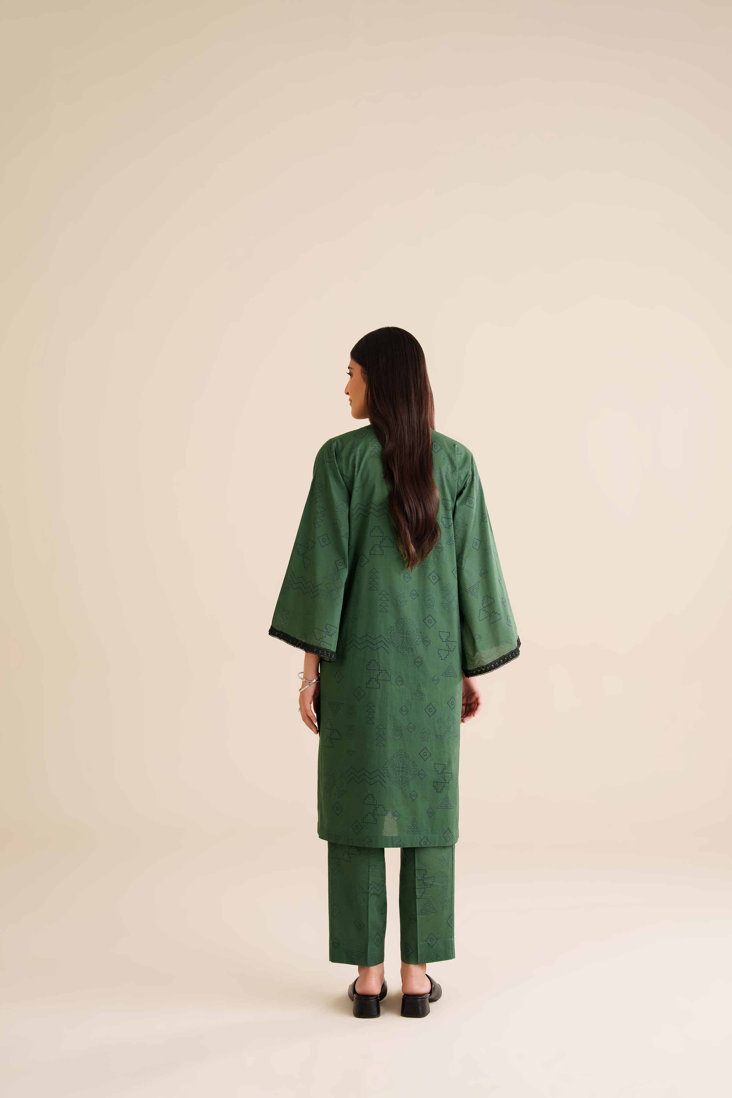 2 Piece - Printed Embroidered Suit - PW25-33