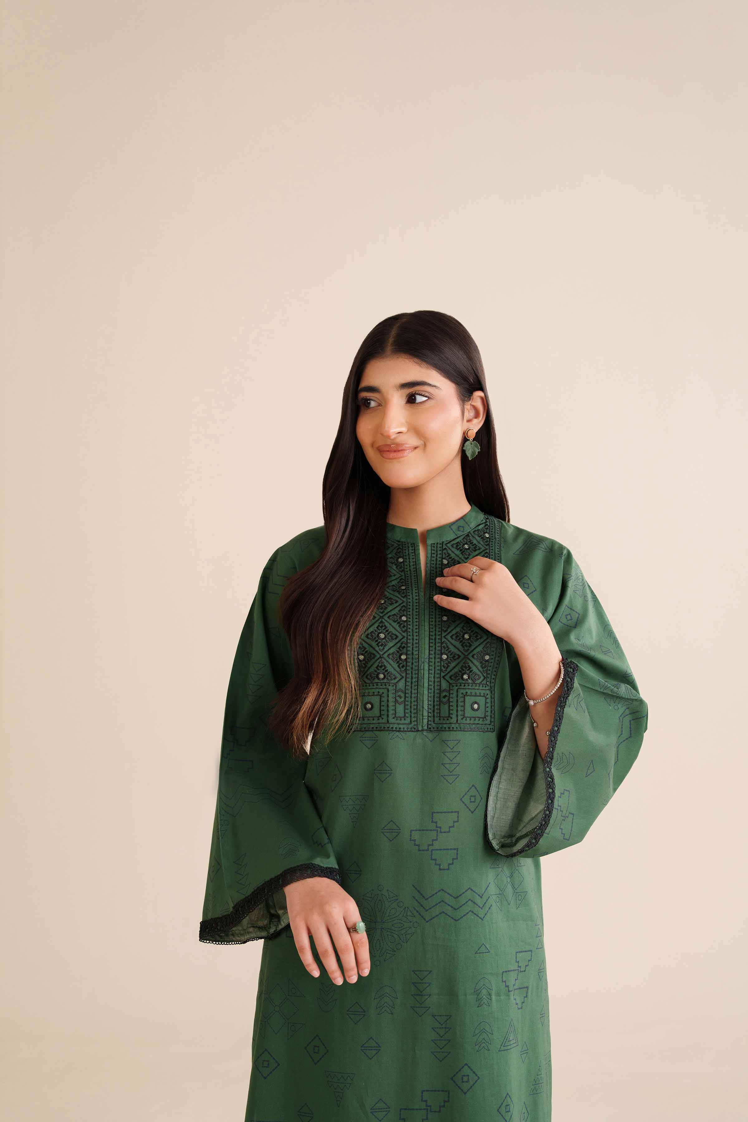 2 Piece - Printed Embroidered Suit - PW25-33