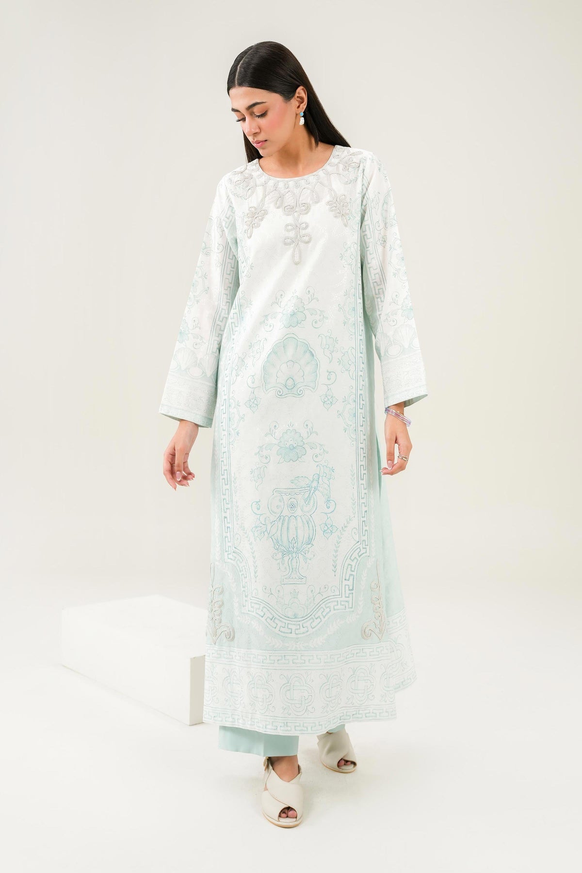 2 Piece - Printed Embroidered Suit - PW25-331