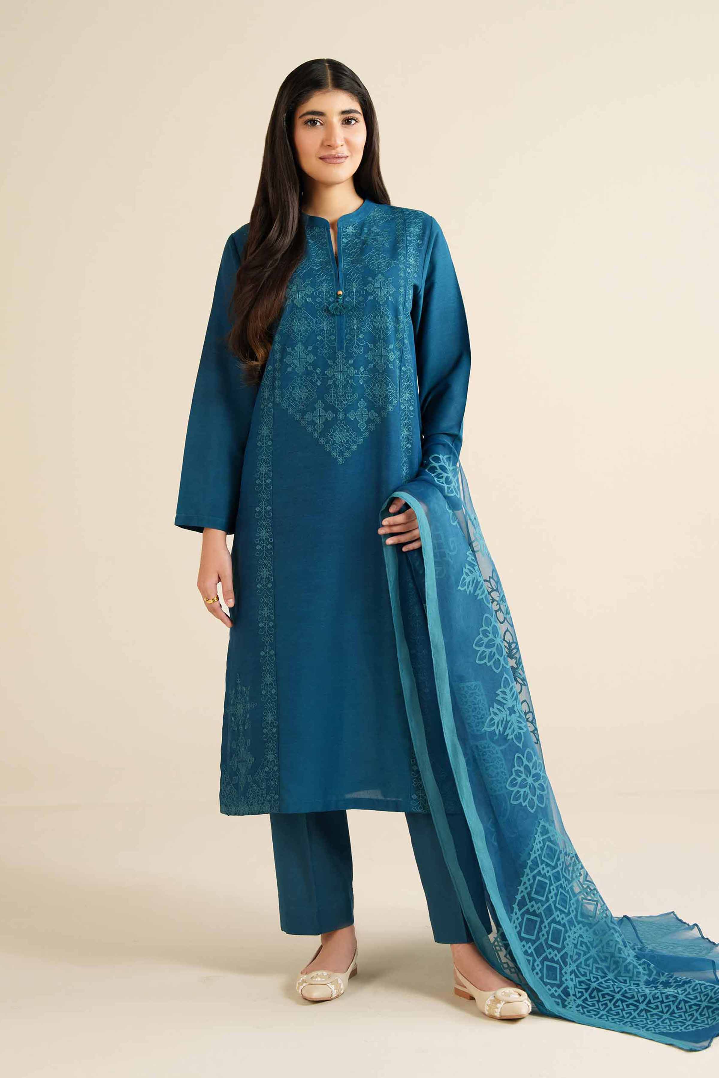 3 Piece - Embroidered Suit - PW25-398