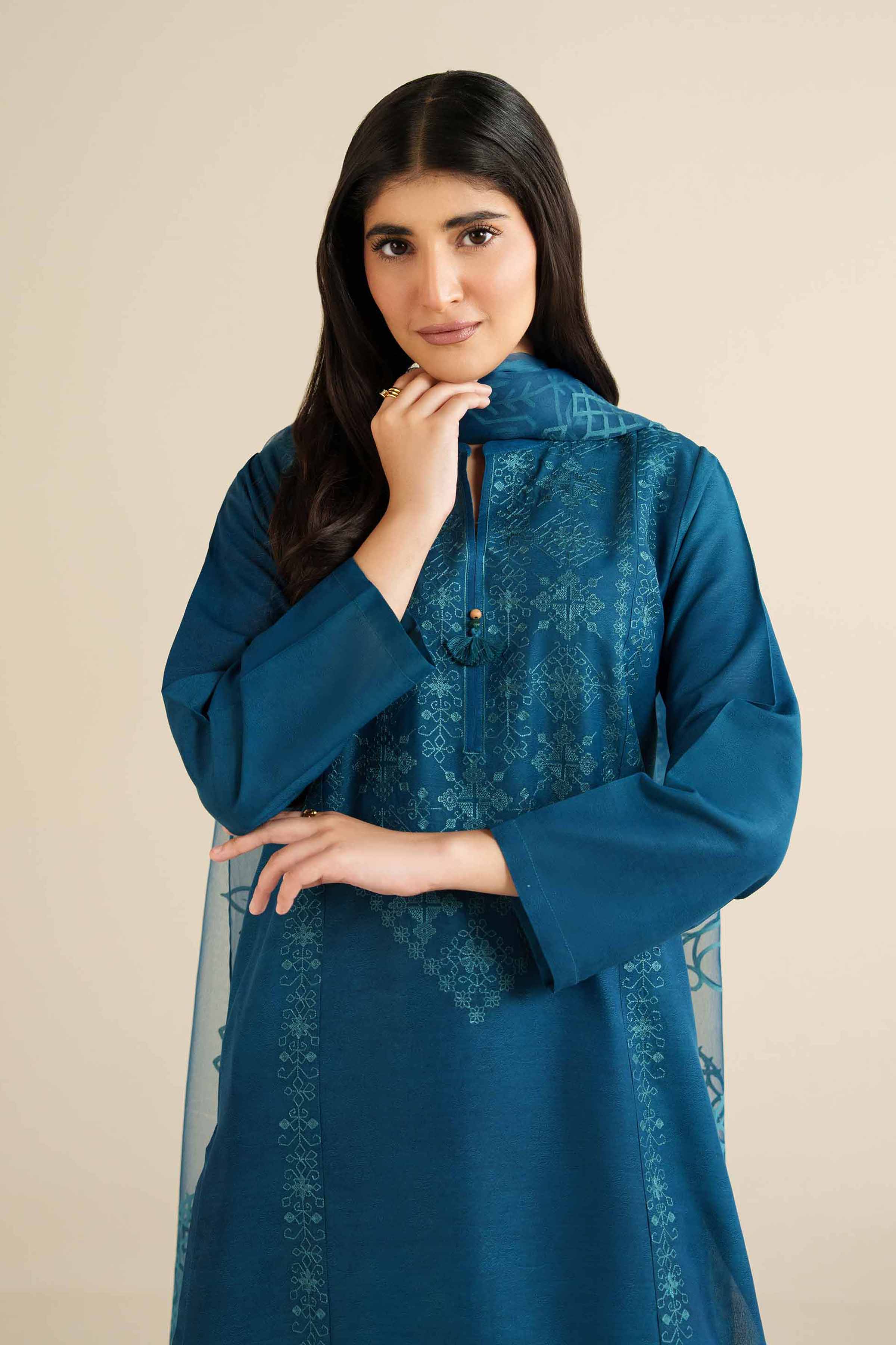 3 Piece - Embroidered Suit - PW25-398