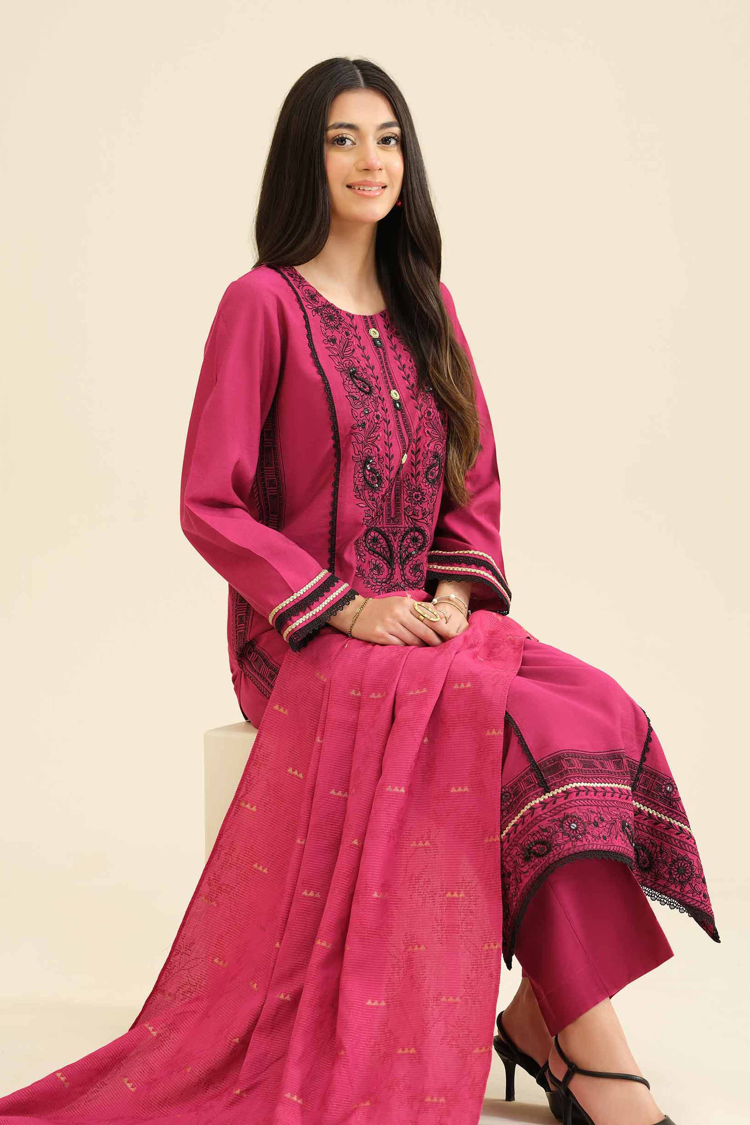 3 Piece - Embroidered Suit - PW25-402