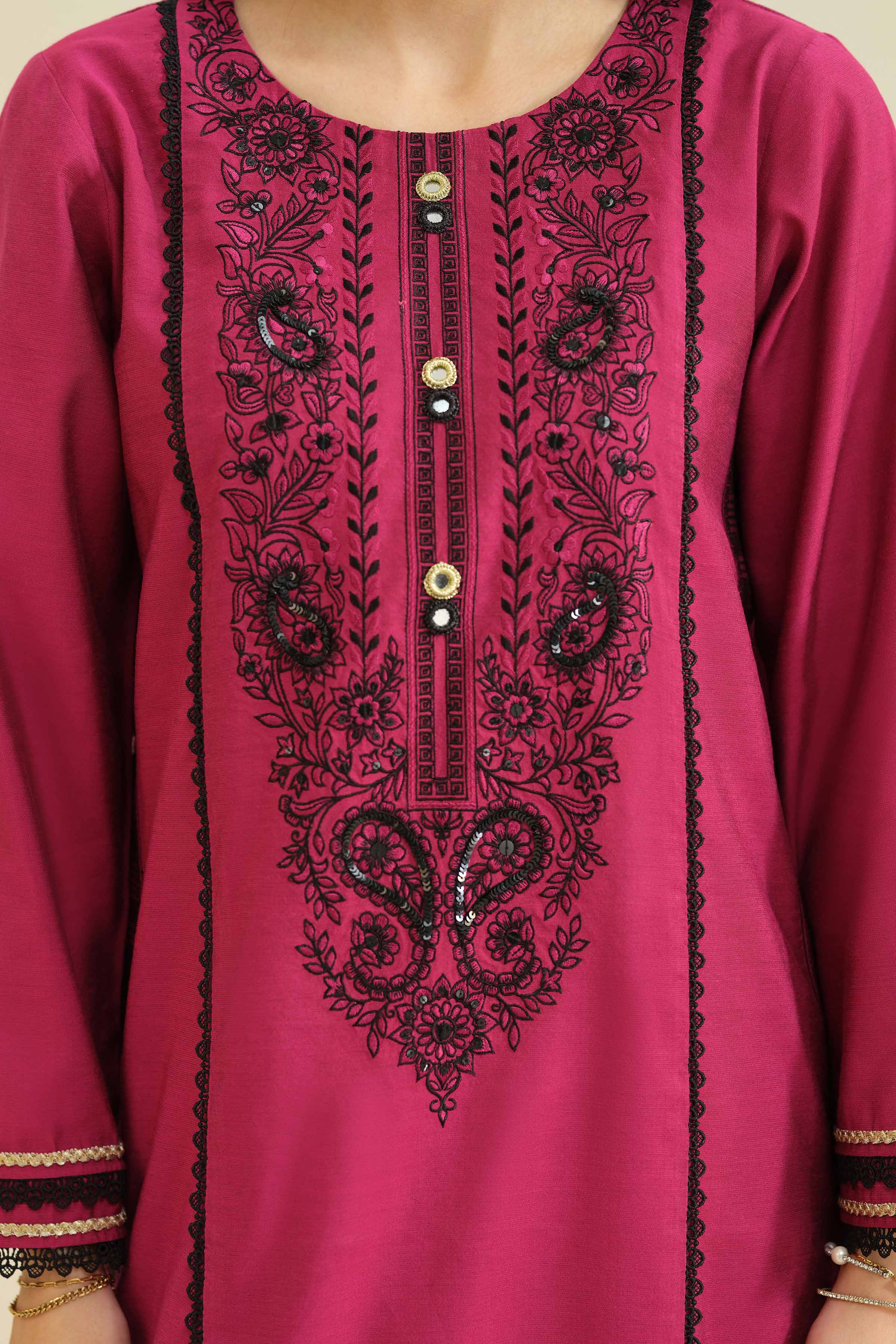 3 Piece - Embroidered Suit - PW25-402