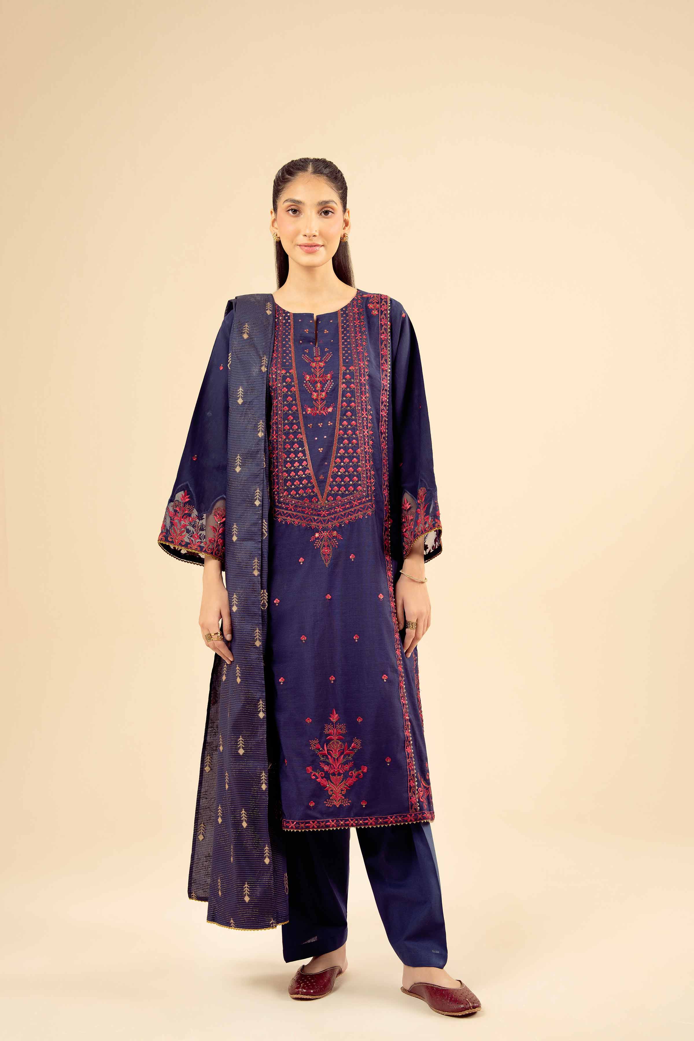 3 Piece - Embroidered Suit - PW25-403